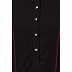 Designer abaya with piping on front-Black-red